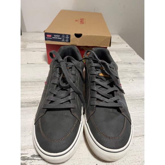 Levi’s comfort insole Turner-Tumbled Wax Charcoal Tan lace up sneakers size 10M - Picture 1 of 11